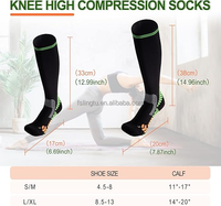 LINGTU Chaussettes de compression d'usine Logo personnalisé Chaussettes de compression de cyclisme à hauteur du genou pour gonfler
