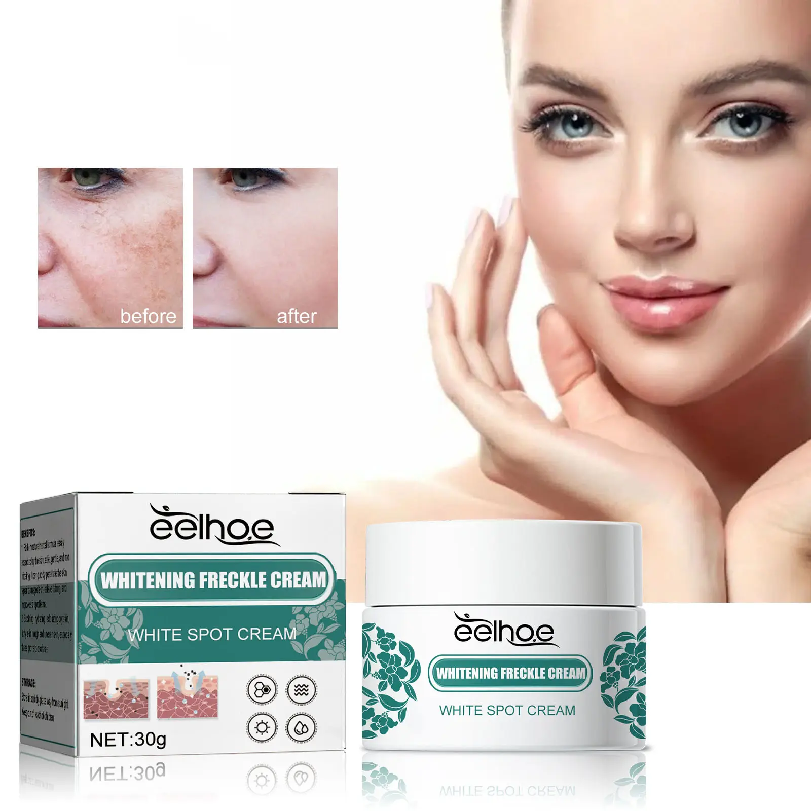 Whitening and Spotting Cream to Lighten Spots, Moisturize and Moisturize the Skin, Whiten, Transparent, and Anti Aging