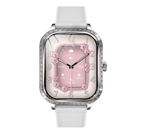 Montre connectée pour femmes, écran incurvé TFT de 1,75 pouce, appel BT, diamants incrustés, surveillance de la santé, étanche IP68, montre pour femmes