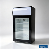 Réfrigérateur de présentation pour épicerie avec éclairage supérieur personnalisé pour vitrine verticale de boissons de café
