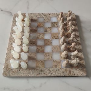 SAIDKOCC Décorations en marbre naturel écologique personnalisées échiquier de luxe léger rétro créatif et pièces cadeau de noël - Product Image 2