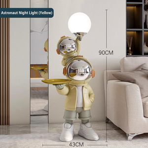 Home Decor Sculptures Decorations Living Room Creative Astronaut Tray to Store Landing Ornaments Moon Lamp Balloon Statues
