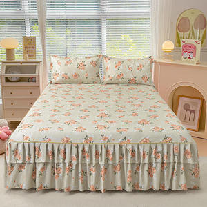 Juego de Faldas para Cama M2, Cubrecama de Doble Capa, Sábana con Estampado Floral, Falda de Cama Bilateral - Product Image 2