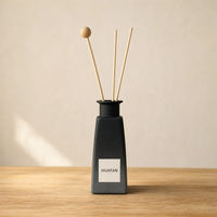 Flacon diffuseur de parfum en verre vide de 100 ml, forme trapézoïdale carrée, emballage personnalisé avec marquage à chaud