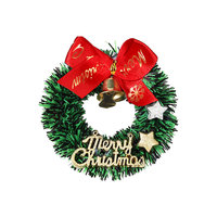 Décorations de Noël : Mini couronne de Noël artificielle, accessoires de photographie de bureau, décor d'arrière-plan pour arbre de Noël