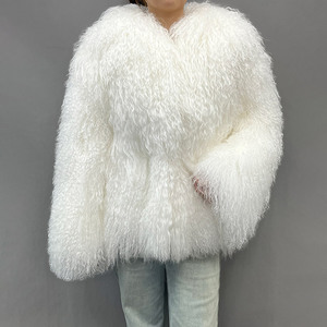 treat ürself fluffy cat fur jacket ホワイト Verified Supplier White Fluffy Fur Coat Custom-Made Women's Coat