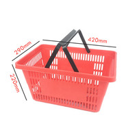 Panier d'épicerie en plastique couleurs personnalisées panier de transport en plastique de supermarché, paniers à main,