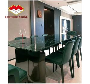 Dalle de marbre vert profond pour mur de fond de table à manger pierre naturelle <span class=keywords><strong>comptoir</strong></span> d'îlot de cuisine vert foncé - Product Image 1