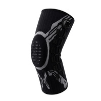 Genouillère de compression réglable avec bouton rotatif, support à ressort et coussinet en gel de silicone pour la course, le basketball et le soulagement des douleurs articulaires