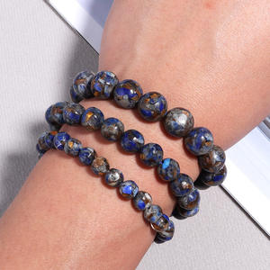Pierre de Pierre perles rondes en vrac bijoux à bricoler soi-même accessoires Bracelet perles Lapis Lazuli perles rondes - Product Image 4