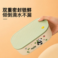 Boîte à lunch carrée à double étage en acier inoxydable 304 de qualité alimentaire, compatible micro-ondes, design cartoon, écologique, durable, pour les employés de bureau