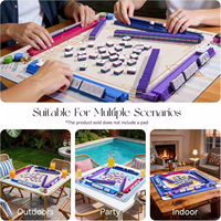 Tarjeta de Mahjong Europea y Americana al por Mayor, Mini Tarjeta de Mano Portátil con Combinación de Colores, Cuatro Capas de PVC, Tarjeta Estrella Morada