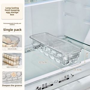 Kitchen <b>Light</b> Luxury Portable <b>Egg</b> Storage Box Large Capacity Stackable Transparent <b>Egg</b> Tray Food Organizer Box Lid Refrigerator - Product Image 6
