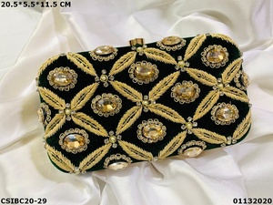 Leaf Embroidery Designer Box <b>Clutch</b> - Product Image 3
