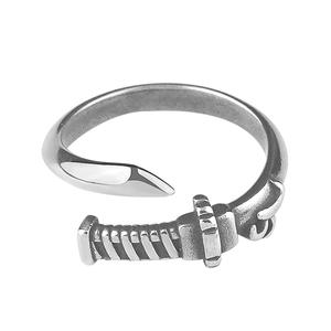 Nouvel Arrivage : Ensemble de Bijoux Bracelets et Bagues en Acier Inoxydable Forme Épée, Design Ouvert, Style Classique Vintage, Cadeaux d'Usine - Product Image 5