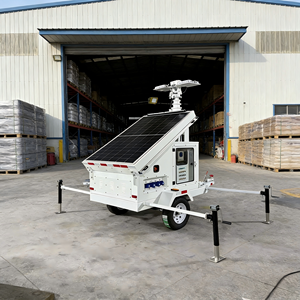 Mobiele verlichtingstoren op zonne-energie, bewakingsaanhangwagen met draadloze <span class=keywords><strong>CCTV</strong></span>-camera voor bewaking van buitenwerkplekken - Product Image 3