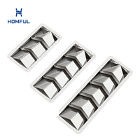 Grille d'aération à persiennes HOMFUL en acier inoxydable 304, finition miroir, plusieurs tailles, pour bateaux, yachts, camping-cars et maisons