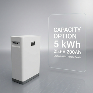 Batterie de stockage d'énergie domestique 5 kWh 25,6 V 200 Ah pour la sauvegarde d'énergie solaire résidentielle - Product Image 1