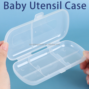 Estuche para cubiertos infantiles sin BPA de SUNSHING, contenedor de utensilios de plástico para bebés, caja de almacenamiento portátil para cucharas y tenedores para niños pequeños, para la escuela, viajes y picnics. - Product Image 2