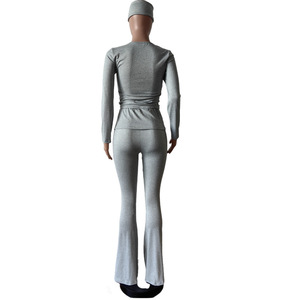 Viviblook ชุดใส่อยู่บ้าน2024 Z1212ST03พร้อมที่คาดศีรษะชุดเล่นโยคะแขนยาวและกางเกงบานชุดวอร์มชุดสองชิ้น - Product Image 4