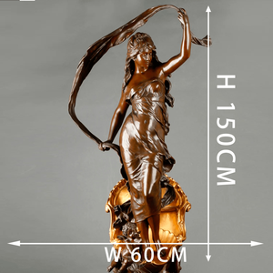 ギリシャのブロンズガール彫刻カスタム像ガーデン彫刻ガールブロンズ像ガール等身大公園装飾用彫刻 - Product Image 3