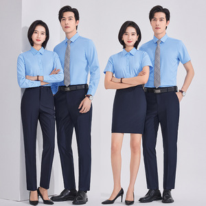 Unisex Workwear Shirt Bamboo Fiber Anti-Wrinkle Professional Business Formal Wear Short Sleeve Long Sleeve For Office Commuter - Product Image 1