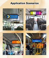 Écran LCD de signalisation numérique pour bus, 29 pouces, format allongé, montage au plafond, écran publicitaire sans fil Android, lecteur 4G