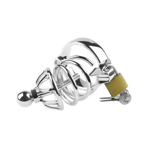 LOVE Men Kinky Toys Cage de chasteté masculine en acier Serrure de chasteté Cage de chasteté masculine à surface lisse de haute qualité en acier inoxydable - Product Image 2