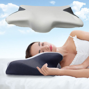 Butterfly-shaped Memory Foam <b>Pillow</b> Medium Firmness Neck Support Side Sleeping <b>Pillow</b> 60x33x7cm White-gray - Product Image 1