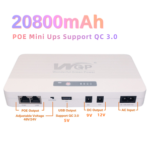 WGP 미니 <span class=keywords><strong>UPS</strong></span> 20800mAh 대용량 USB 5V DC 9V 12V POE <span class=keywords><strong>24V</strong></span> 48V QC 3.0 지원 휴대용 POE 미니 <span class=keywords><strong>UPS</strong></span> (와이파이 공유기용) - Product Image 1
