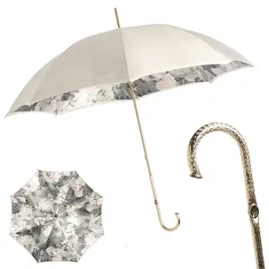 Dubbele Laag Rechte Paraplu Aangepaste Paraplu Volledige Bloem Afdrukken Binnen Paraplu
