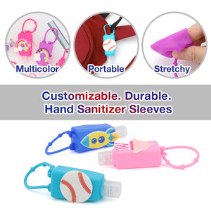 사용자 정의 로고 손 소독제 실리콘 홀더 BPA 무료 손 소독 병 키 체인 실리콘 병 홀더 슬리브 케이스 - Product Image 2