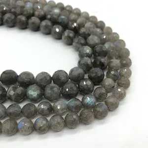 Wholesale Natural Faceted Labradorite Round Gemstone Beads For Jewelry Making