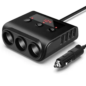 100w yüksek güç 1 sürükle 3 çakmak limanlar 4-port Usb çoklu priz araba şarjı ile kapalı anahtarı