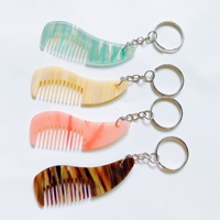 Porte-clés de poche en acétate acétique pour femmes et enfants, Mini pendentif, pierre de tortue, coloré, Portable, de voyage, avec Mini pendentif, peignes à cheveux