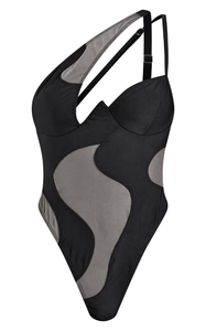 Dernier modèle de maillots de bain personnalisés avec logo imprimé maille une épaule Gagnants Maillot de bain une pièce à armatures Push up Cup Maillot de bain - Product Image 4