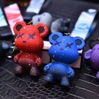 Porte-clés Ours Caméléon en Silicone Coloré, Breloque Personnalisée Style Dessin Animé pour Livres, Sacs, Chaînes de Voiture, Cadeau Tendance pour Hommes et Femmes