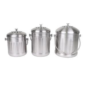 <strong>Large</strong> 7L Stainless Steel Composter Waste Pail Indoor Countertop <strong>Kitchen</strong> Recycling <strong>Bin</strong> - Product Image 2