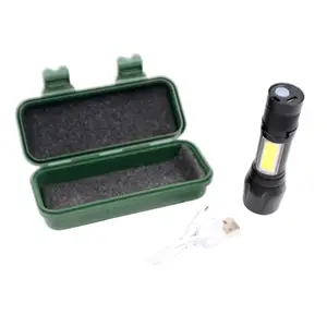 Mini USB Rechargeable LED COB Portable Flashlight Outdoor Camping Hiking Fishing Torch Light