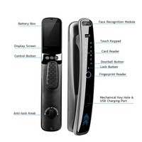 Cerraduras Inteligentes Auvinx OEM ODM, Cerradura Digital con Reconocimiento Facial, Huella Dactilar, Contraseña, NFC, Tuya WIFI y Cámara