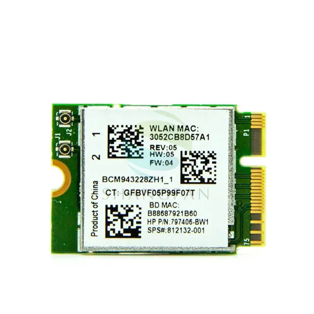 Broadcom BCM943228Z Réseau Adaptateur PCI Express mini Card (M.2) 802.11 B/A/G/N WIFI CARTE 300Mbps 2.4GHz/5GHz BCM943228 BCM43228