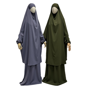 Ensemble de prière Nida Modest Eid Ramadan Khimar pour Jilbab, fait main, 2 pièces, Niqab, jupe à cordon, poches, vente en gros pour musulmans, polyester - Product Image 4