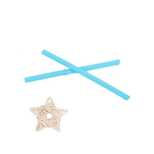 Silicone Straws Sky Blue 7 Inch Bendable Straight Pipe For Milk Tea Coffee Juice Drinks - Product Image 1