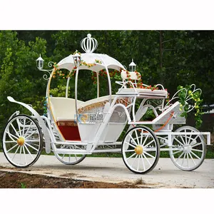 Vàng Cô bé lọ lem bí ngô ngựa vận chuyển cho đám cưới công chúa ngựa Buggy đám cưới hoàng gia ngựa vận chuyển với đèn LED