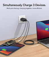 Paquet de boîte de logo personnalisé Portable 3 ports charge rapide en gros chargeur multi-téléphone de haute qualité