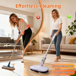 Nettoyeur de sol électrique sans fil rechargeable pour usage domestique avec tige réglable et réservoir d'eau, usage industriel - Product Image 2