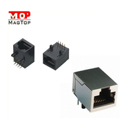 Conector de puerto único amp cat 6 RJ45, 10/100 BASE-TX, 1x1