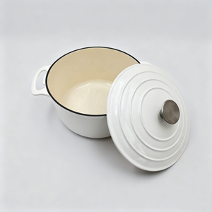Four hollandais <span class=keywords><strong>en</strong></span> <span class=keywords><strong>fonte</strong></span> émaillée de couleur <span class=keywords><strong>personnalisable</strong></span> avec poignées tombantes, même la chaleur, ustensiles de cuisine durables pour le braisage à l'étouffée - Product Image 3