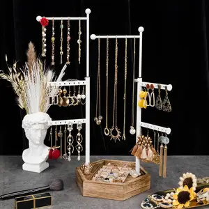 Jewelry Organizer Stand 6 Tier Jewelry Holder Adjustable Height Necklace Organizer Display & Storage for Earrings