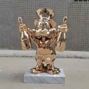 Profession eller chinesischer Lieferant galvani siert Glasfaser-Donald-Skulptur zur Dekoration